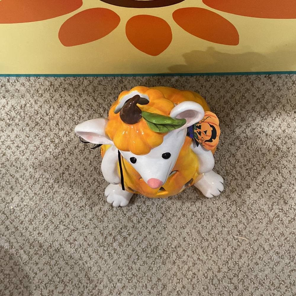 Blue Sky Clayworks “MOUSE PUMPKIN COSTUME” Tealight Holder - Picture 5 of 9